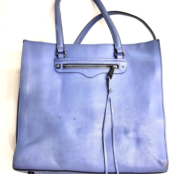 REBECCA MINKOFF LARGE EXPANDABLE SATCHEL TOTE IN DENIM BLUE - Picture 5 of 9
